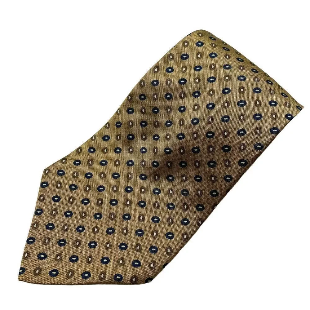 Tommy Hilfiger Tie Men's Beige Geometric 100% Silk 58.5